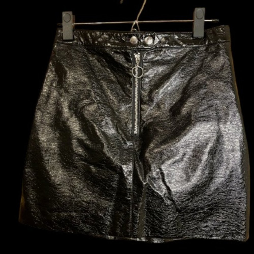 Black Faux Leather Skirt
